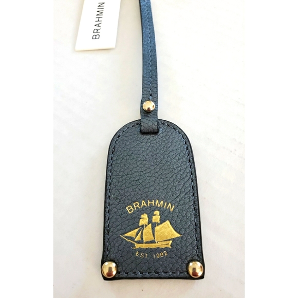 *Black Diamond* Brahmin Luggage Tag, Leather - Picture 1 of 6
